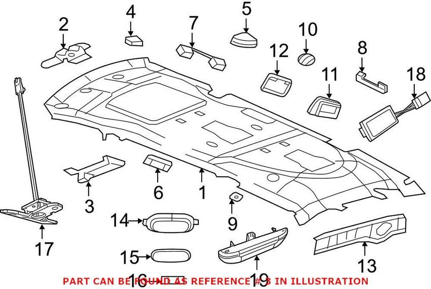 VW Sun Visor - Driver Side 7B0857551ADW1